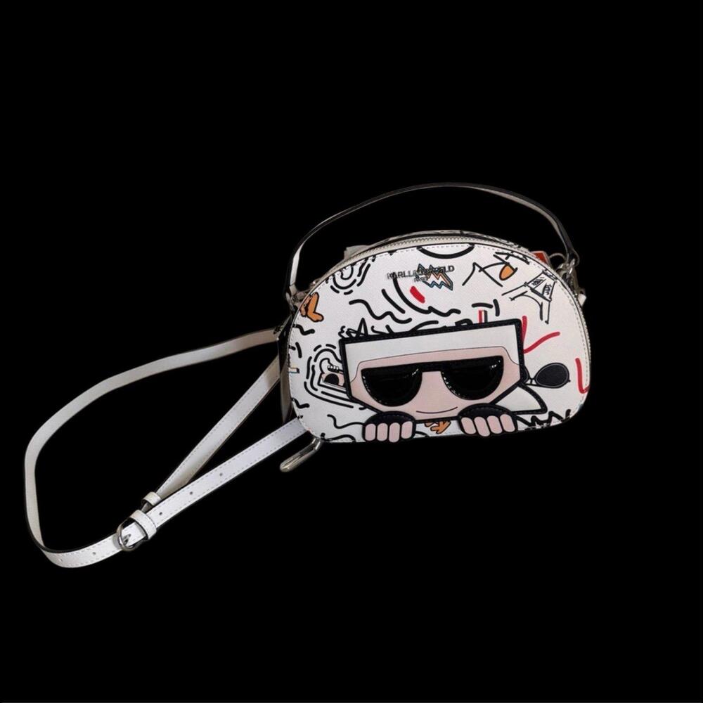 Chic NEW AUTHENTIC Karl Lagerfeld crossbody - small size - white